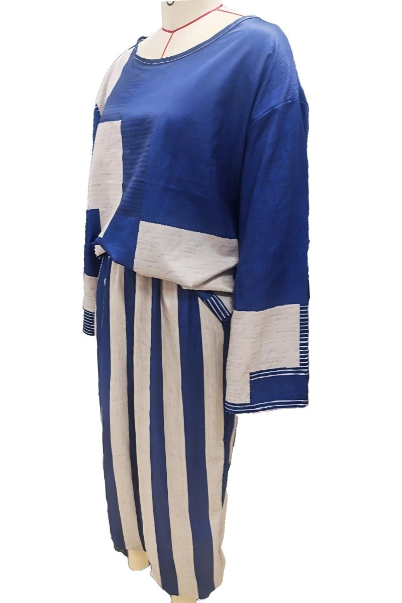 Geometric Patchwork Oversized Pants Set