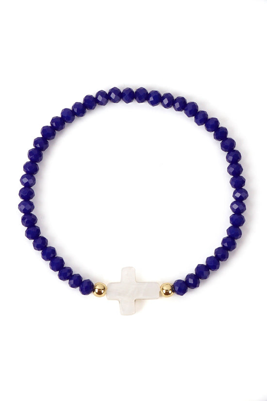 Elegant Beaded Cross Bracelet