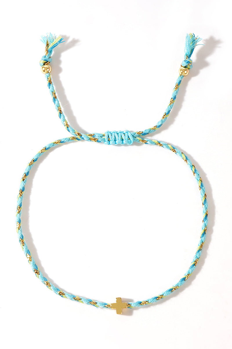 Minimalist Braided Cross Bracelet