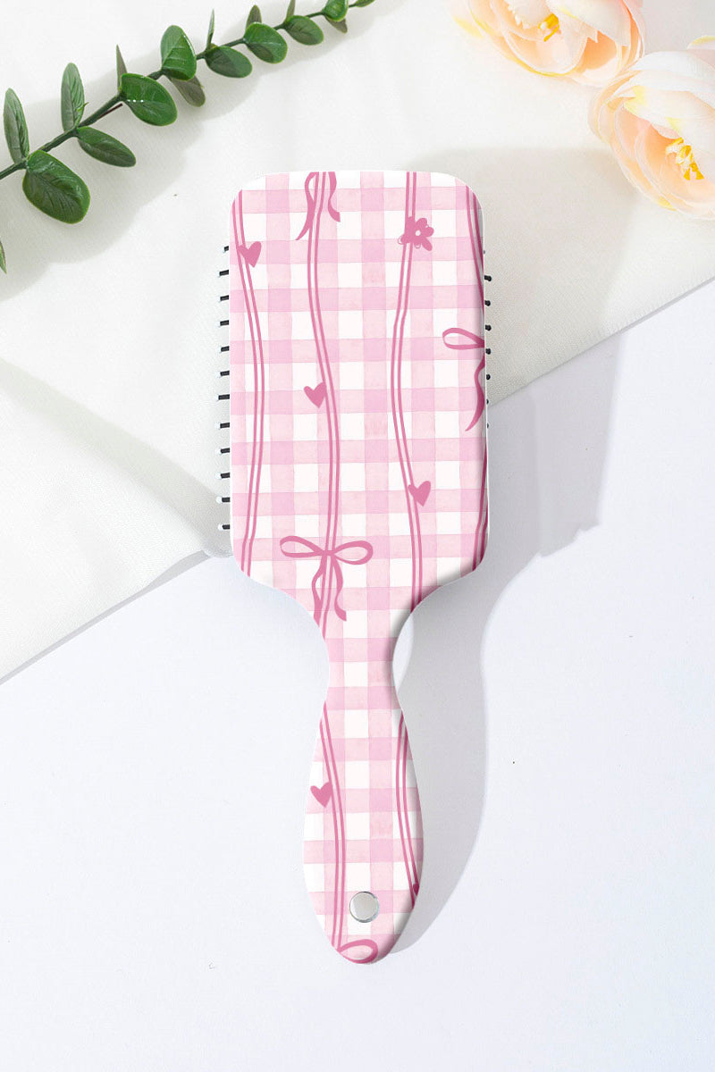 Plaid Decorative Paddle Hair Brush
