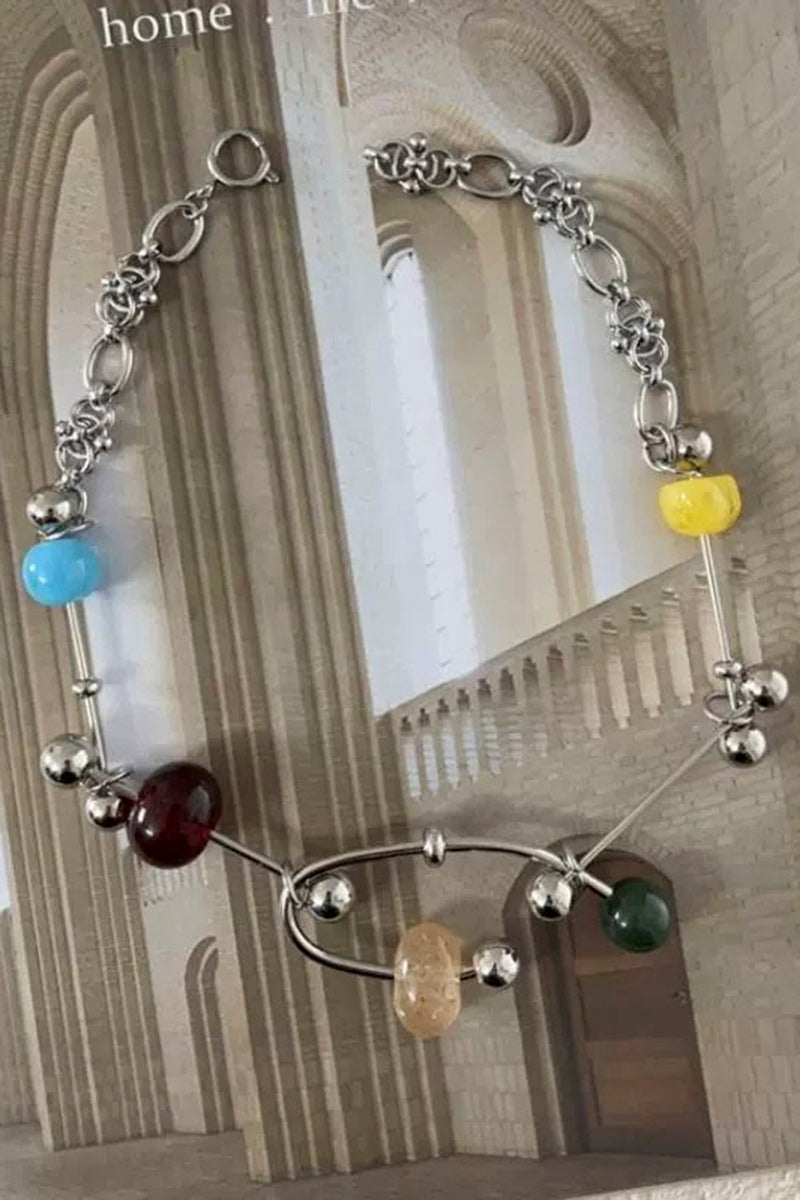 Multicolor Bead Chain Necklace