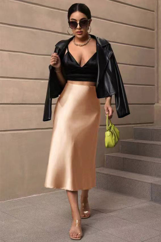 Elegant Midi A-Line Skirt