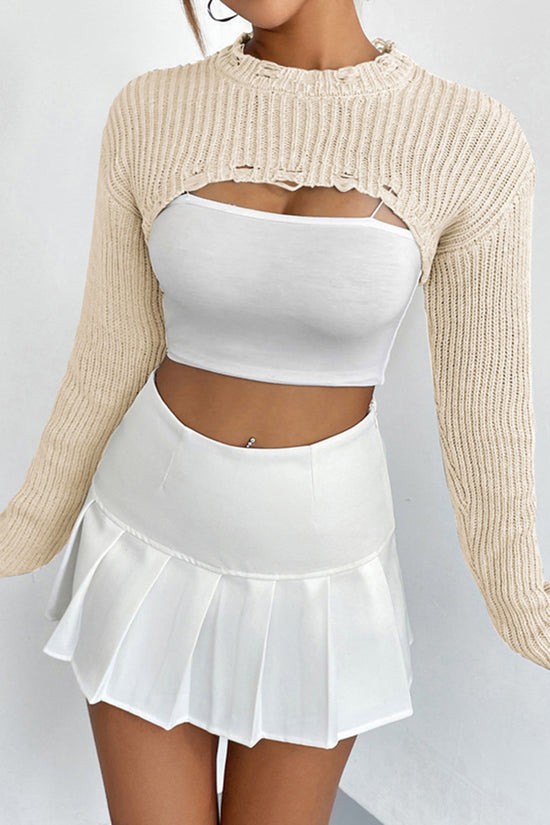 Chic Cutout Sweater with Long Sleeves
