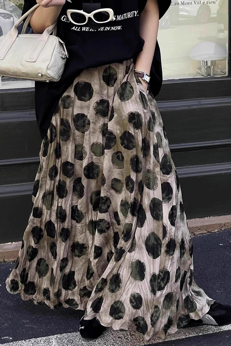 Polka Dot Maxi Skirt