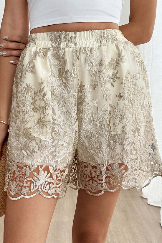 Elegant Lace Casual Shorts