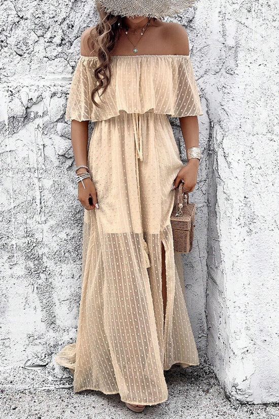 Off-Shoulder Maxi Casual Dress