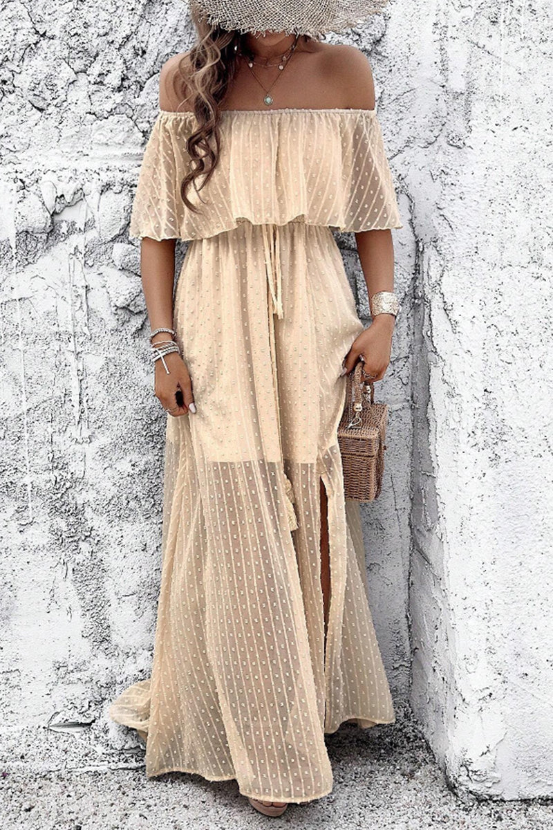 Off-Shoulder Maxi Casual Dress
