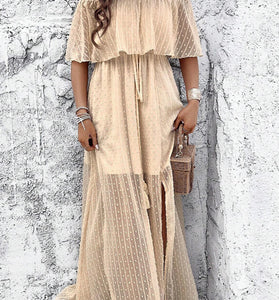 Off-Shoulder Maxi Casual Dress