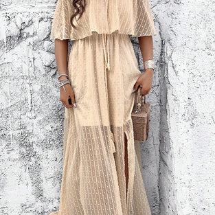 Off-Shoulder Maxi Casual Dress