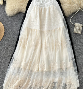 Elegant Lace Midi Skirt