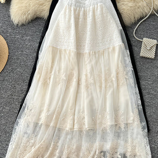 Elegant Lace Midi Skirt