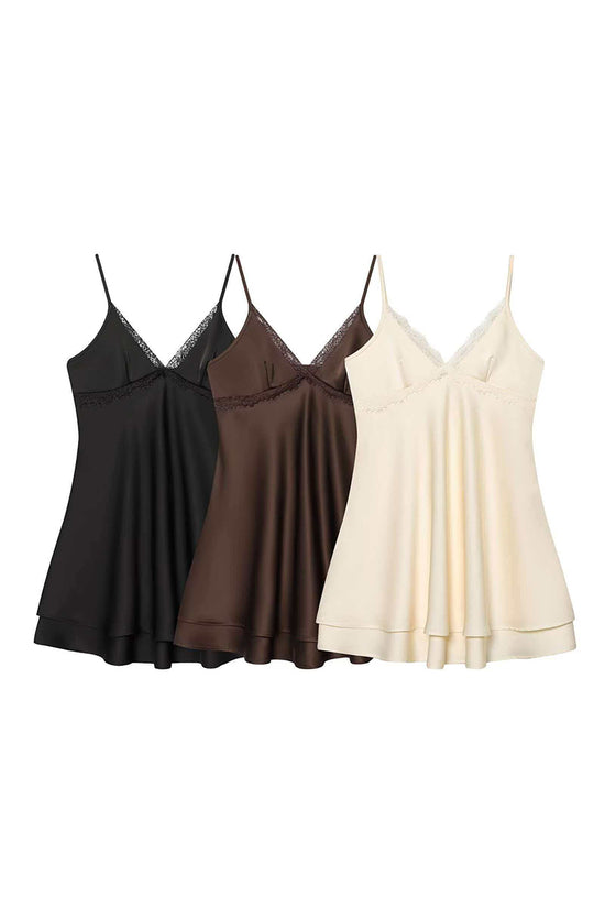 Elegant Lace Trim Slip Dress