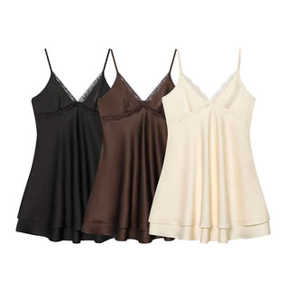 Elegant Lace Trim Slip Dress