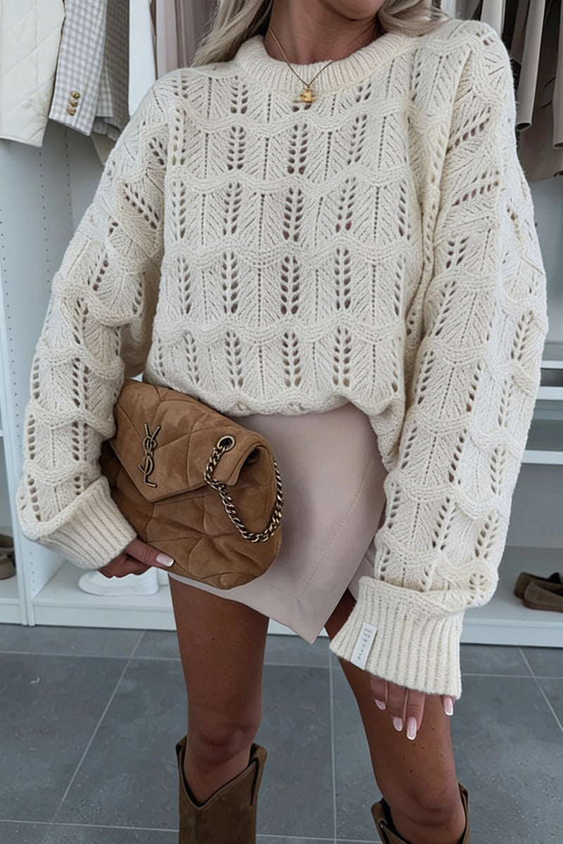 Knit Pattern Sleeve Sweater