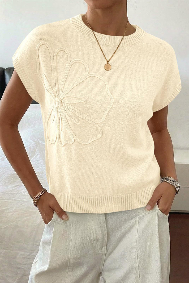Floral Sleeveless Sweater Vest