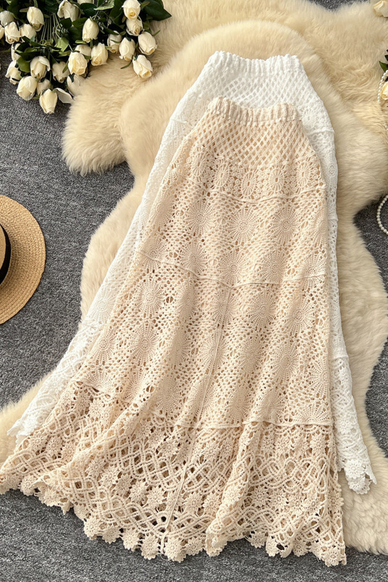 Elegant Crochet Midi Skirt