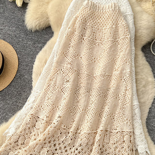 Elegant Crochet Midi Skirt