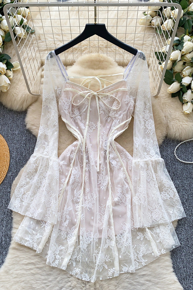 Elegant Lace Sleeveless Casual Dress