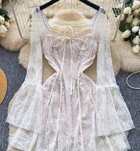 Elegant Lace Sleeveless Casual Dress