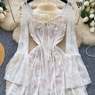 Elegant Lace Sleeveless Casual Dress