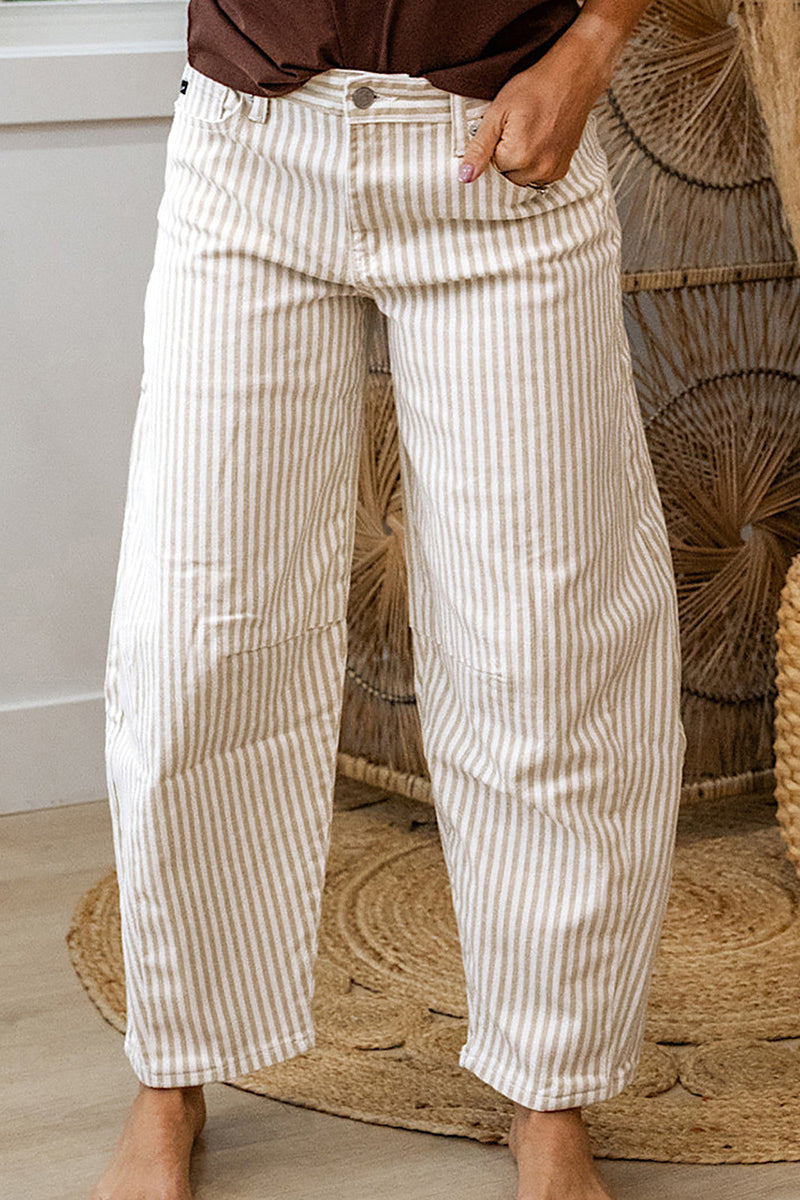 Striped Wide Leg Jeans