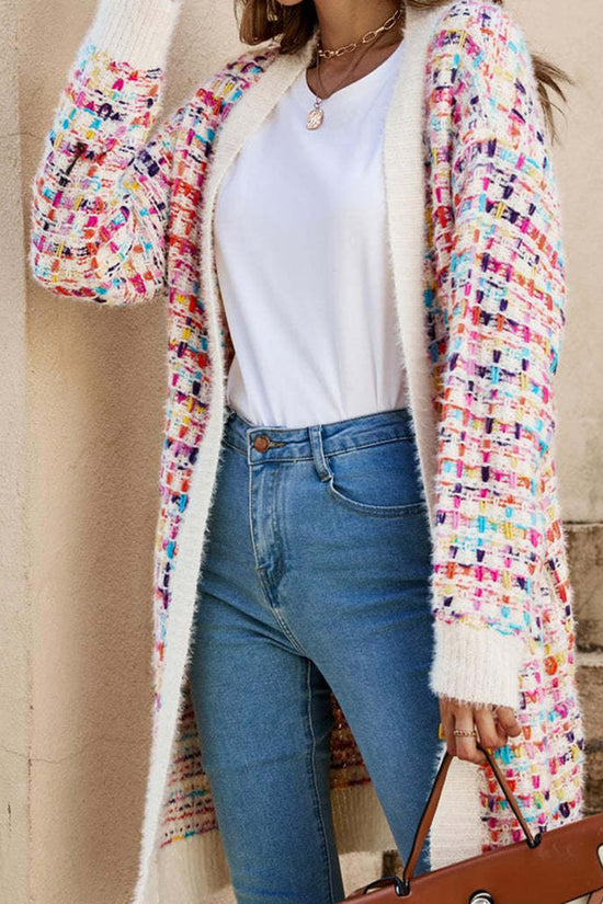 Vibrant Open Front Cardigan