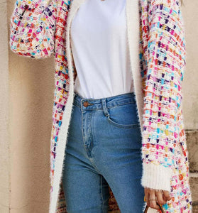 Vibrant Open Front Cardigan