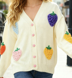 Fruit Patch Button-Up Cardigan