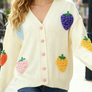 Fruit Patch Button-Up Cardigan