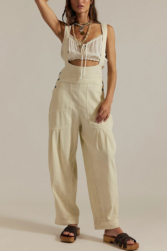 Casual Buttoned Overall Jumpsuit