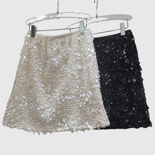Sequin Feather Trim Crop Jacket