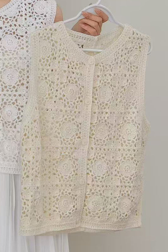 Crochet Sleeveless Sweater Vest
