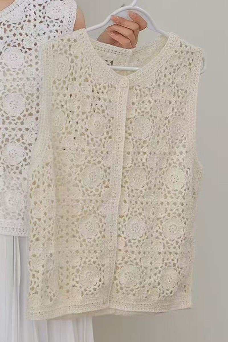 Crochet Sleeveless Sweater Vest