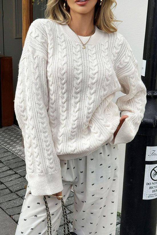 Cable Knit Long Sleeve Sweater