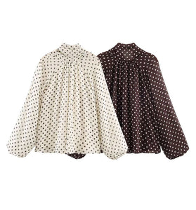 Polka Dot Long Sleeve Blouse