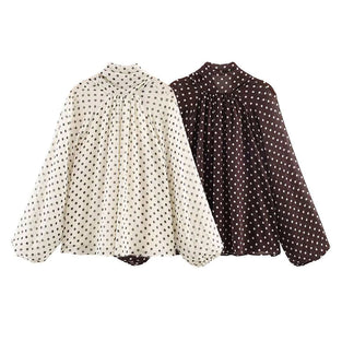 Polka Dot Long Sleeve Blouse