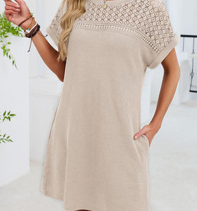 Chic Lace Sleeve Casual Dress