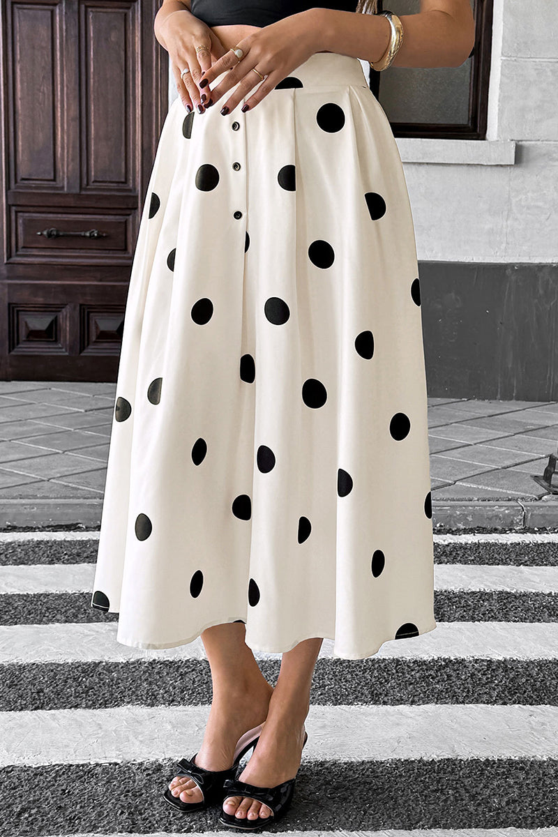 Polka Dot Midi Skirt