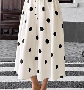 Polka Dot Midi Skirt