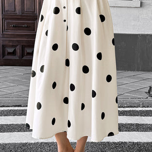 Polka Dot Midi Skirt