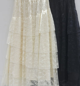 Layered Lace Midi Skirt