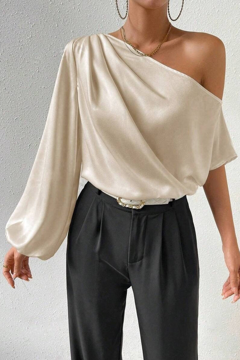 One-Shoulder Long Sleeve Top