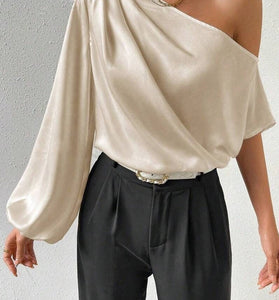 One-Shoulder Long Sleeve Top
