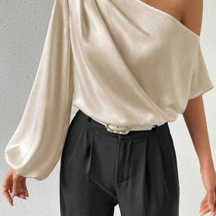 One-Shoulder Long Sleeve Top