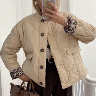 Quilted Button-Up Jacket