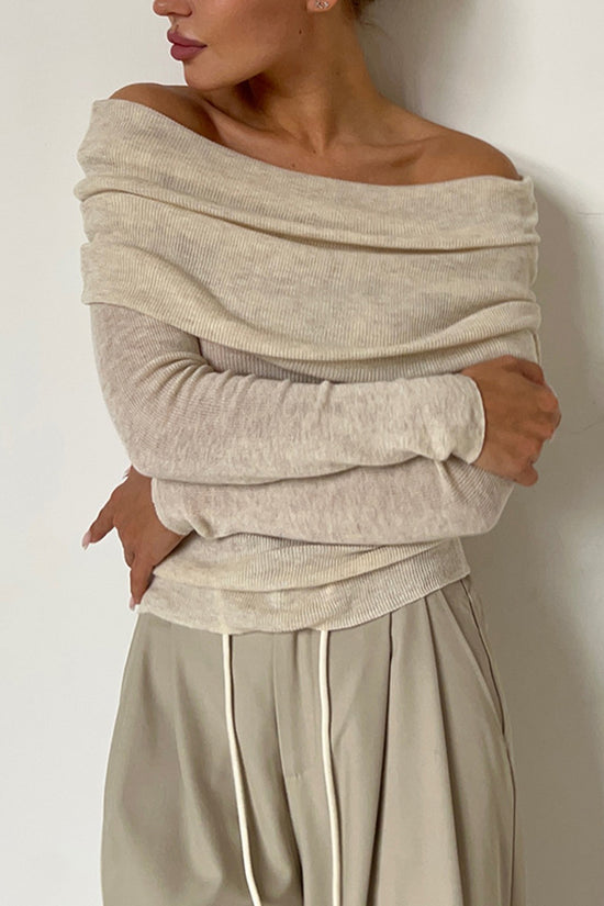 Off-Shoulder Elegant Knit Sweater
