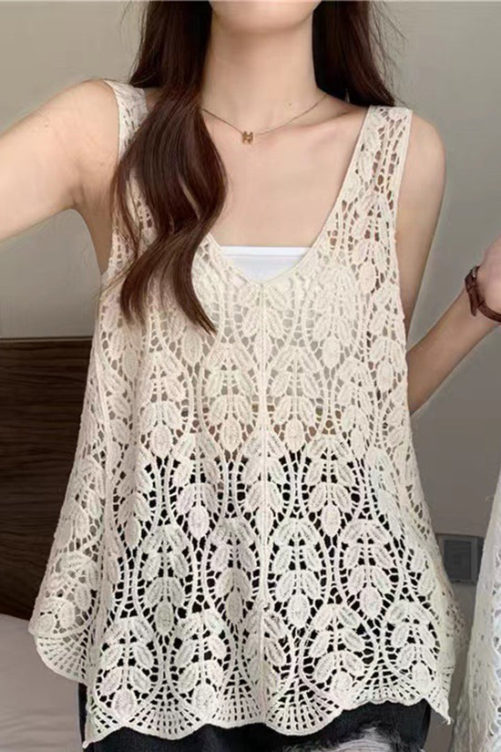 Elegant Pattern Sleeveless Tank Top