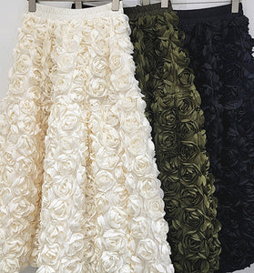 Floral Applique Midi Skirt