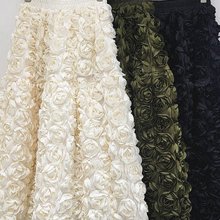 Floral Applique Midi Skirt