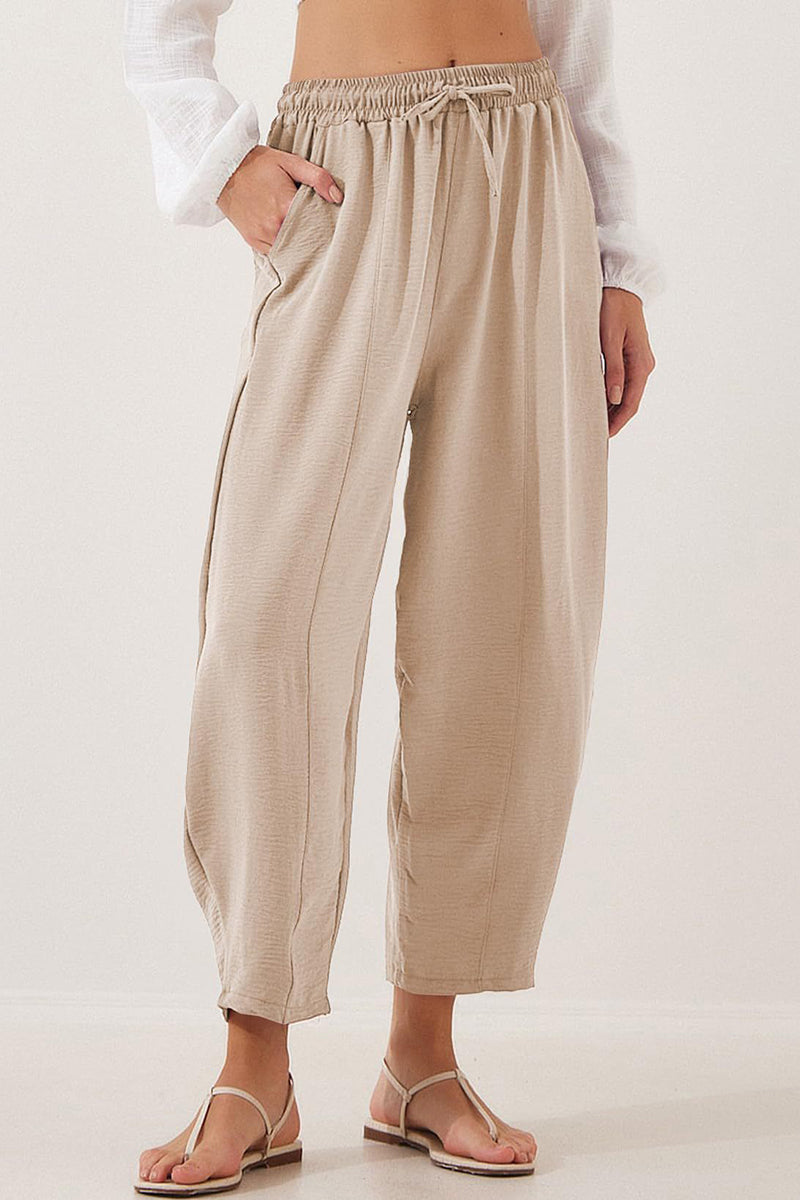Relaxed Drawstring Casual Pants